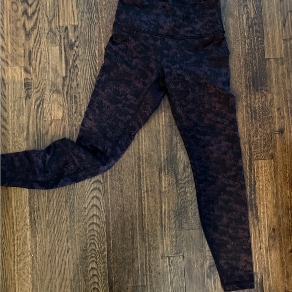lululemon athletica Pants - Lululemon Athletica Black and Pink Patterned Leggings